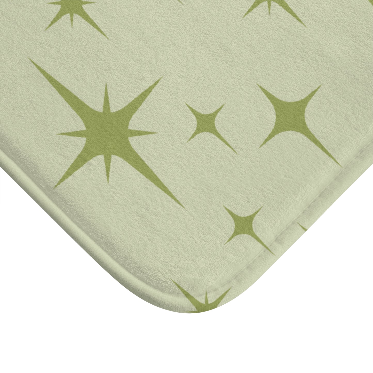 Atomic Starburst Retro 1950s Chartreuse Green Mid Century Mod Bath Mat