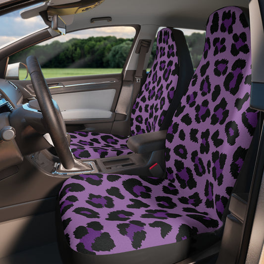 Purple Leopard Cheetah Animal Print Car Seat Covers