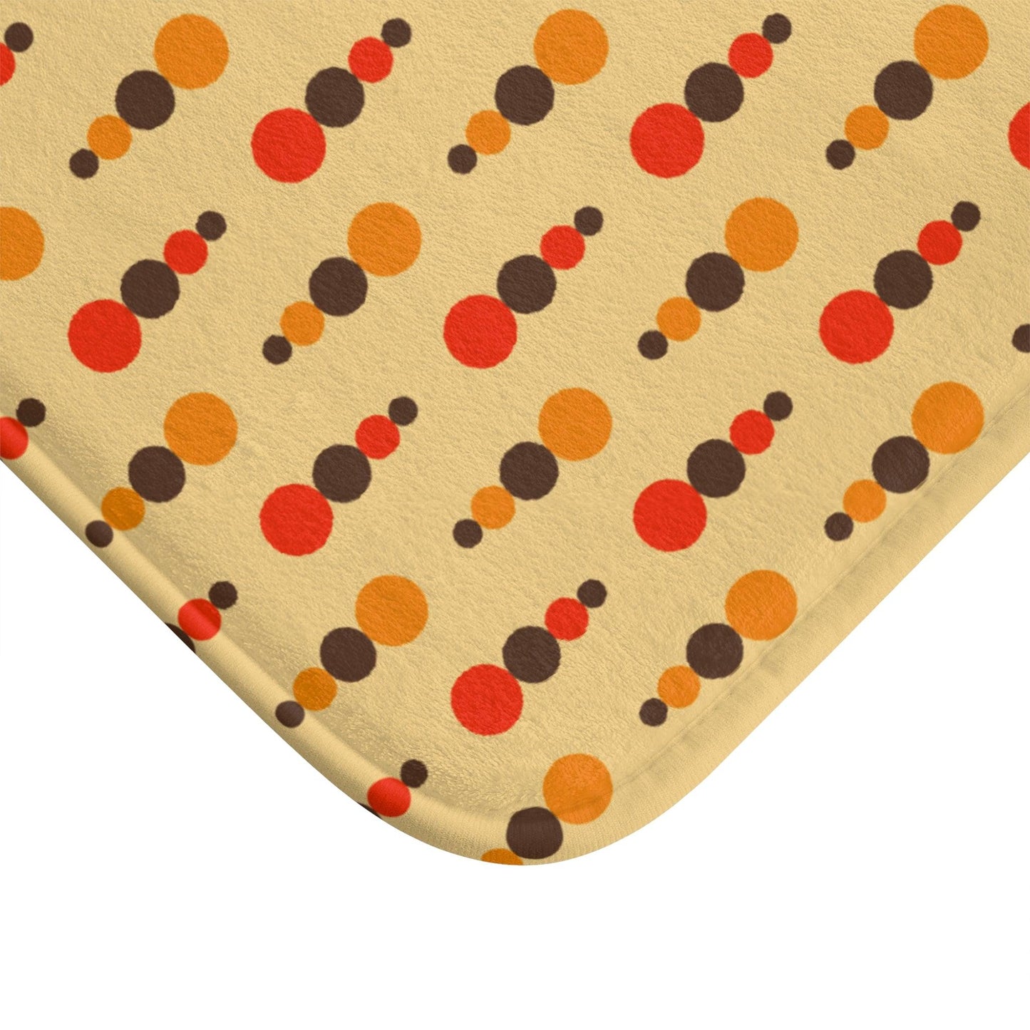 Retro 70s Funky Mid Century Modern Beige, Brown & Orange Bath Mat | lovevisionkarma.com