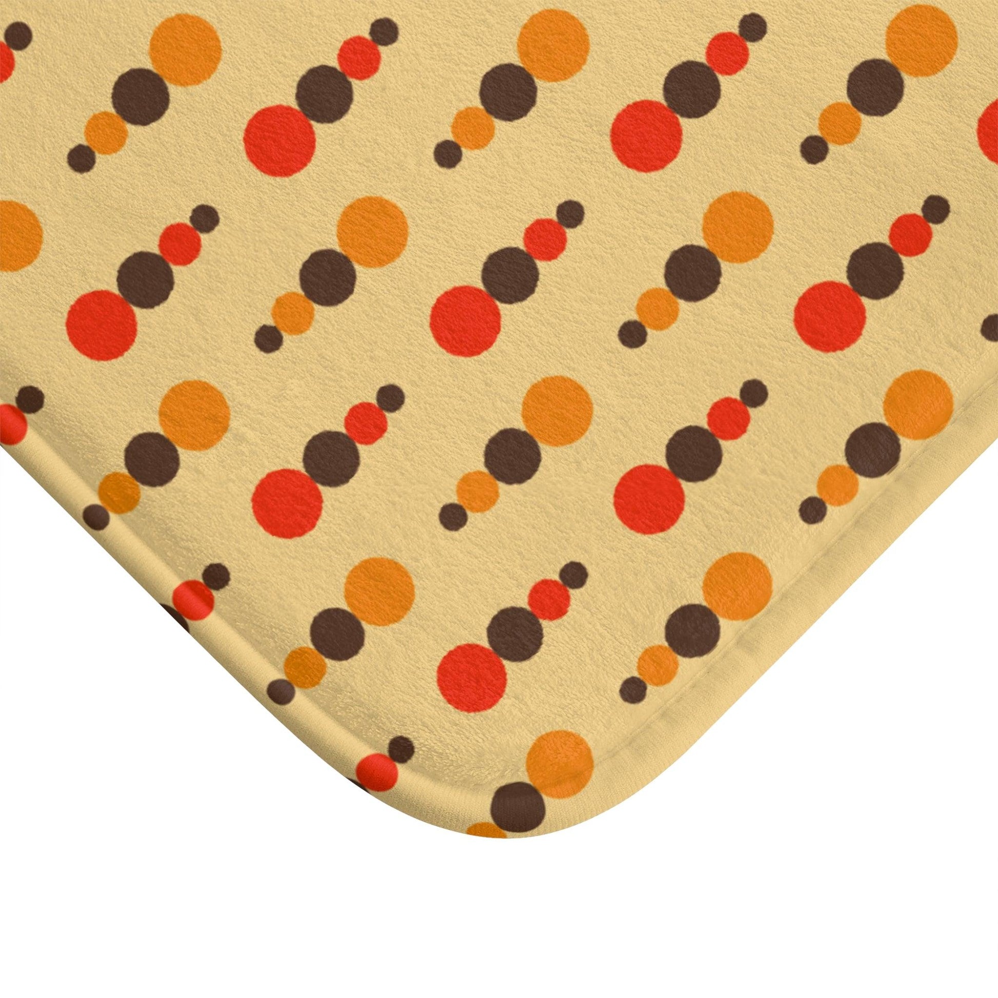 Retro 70s Funky Mid Century Modern Beige, Brown & Orange Bath Mat | lovevisionkarma.com