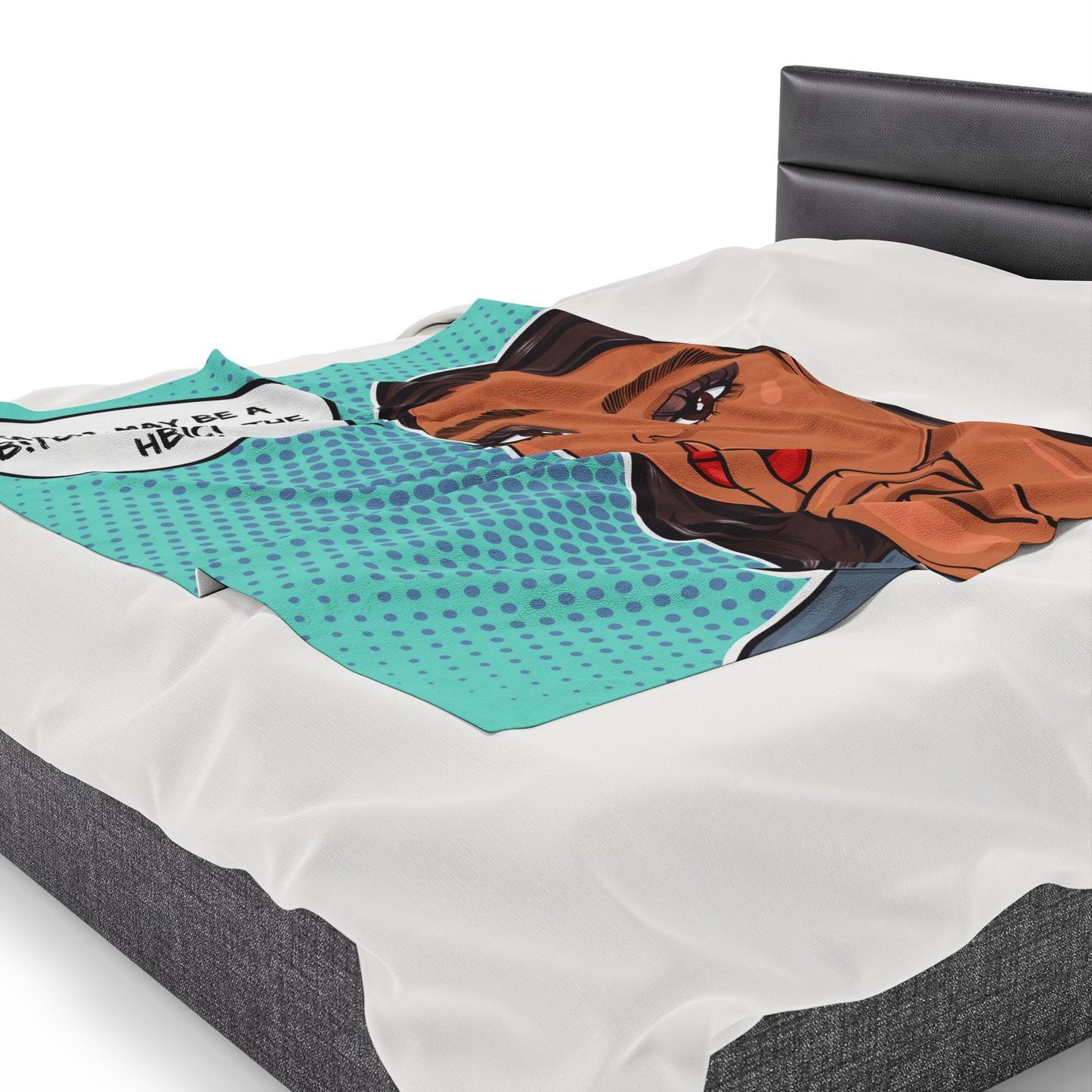 "HBIC" Comic Pop Art Colorful & Sassy Velveteen Lightweight Blanket | lovevisionkarma.com