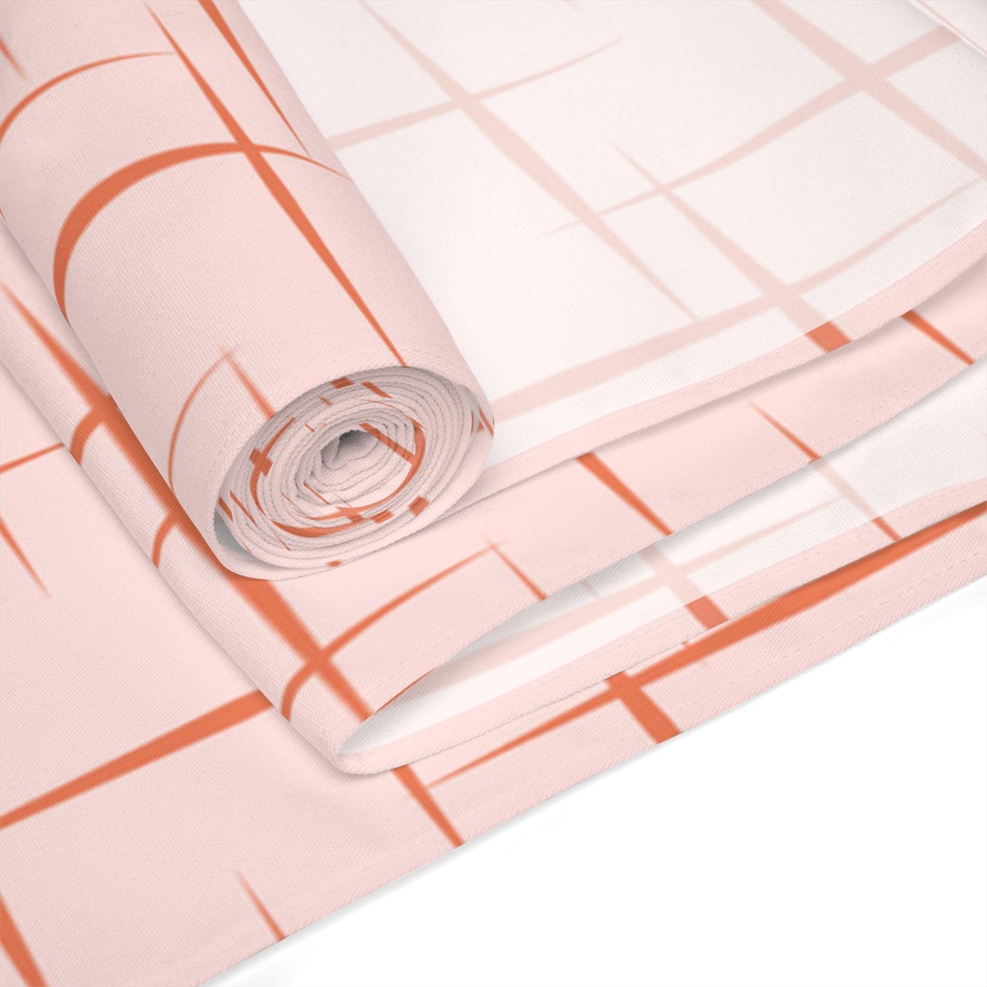 Mid Century Modern Table Runner, Abstract Lines Pink Retro Table Linens | lovevisionkarma.com