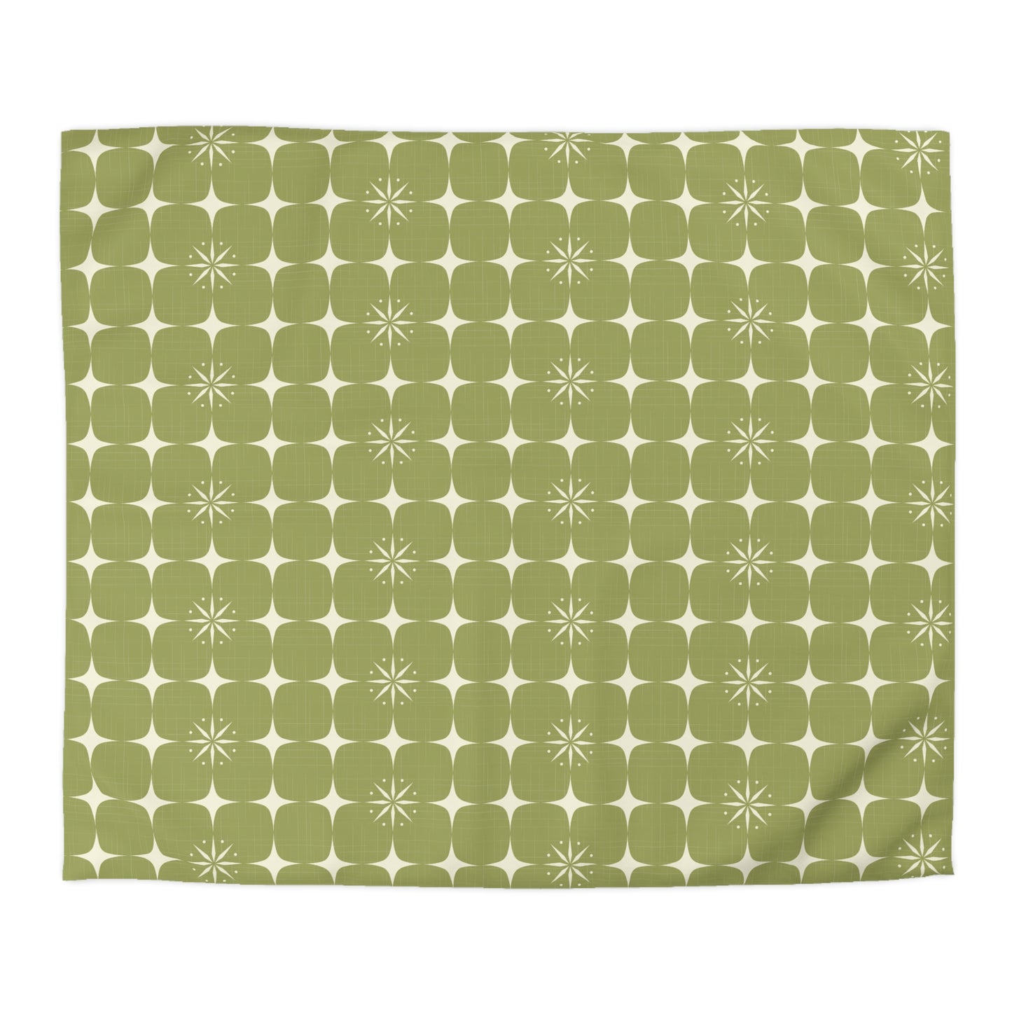 Retro 50's Atomic Starburst Mid Century Mod Green Duvet Cover