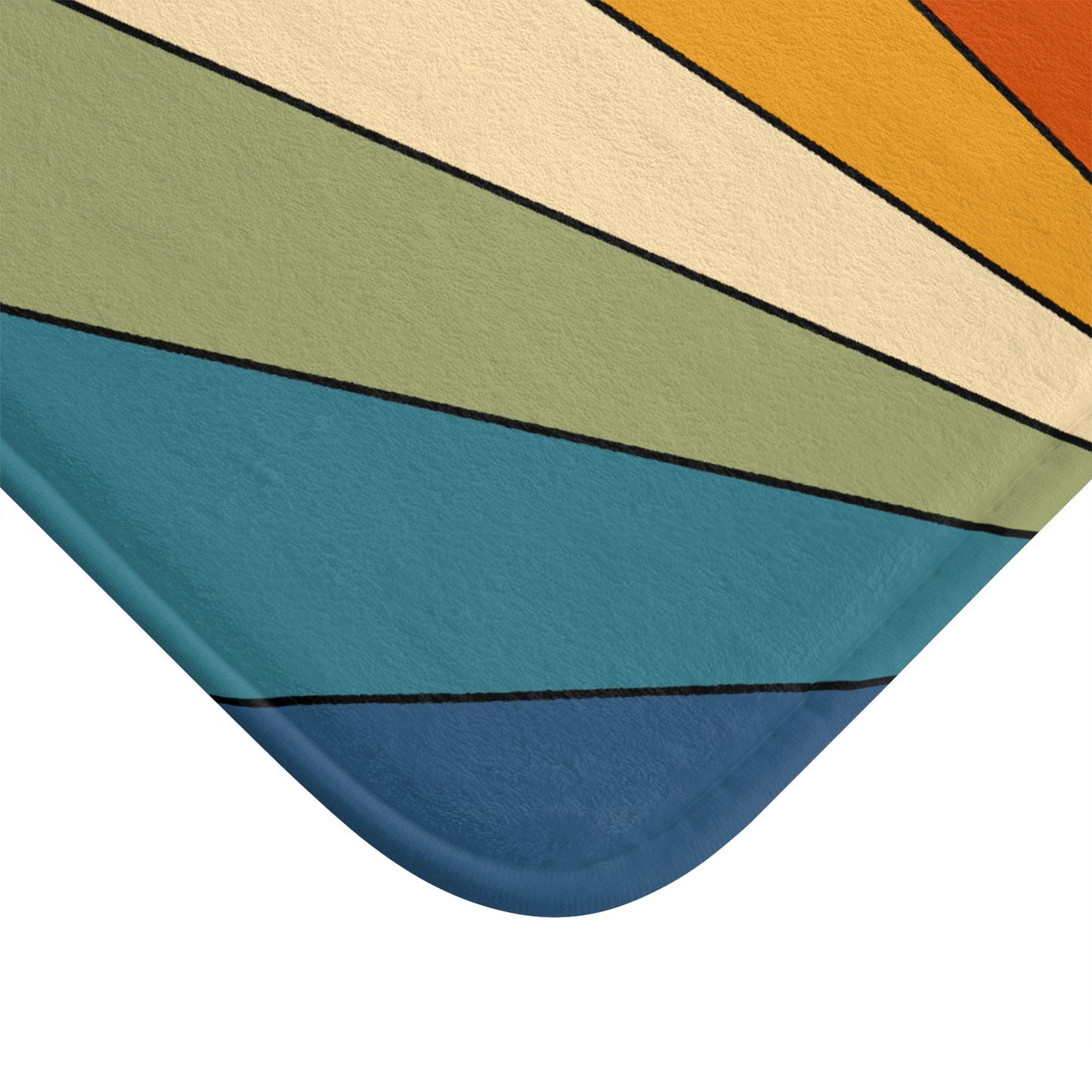 Retro Rainbow Burst Colorful Mid Century Mod Bath Mat