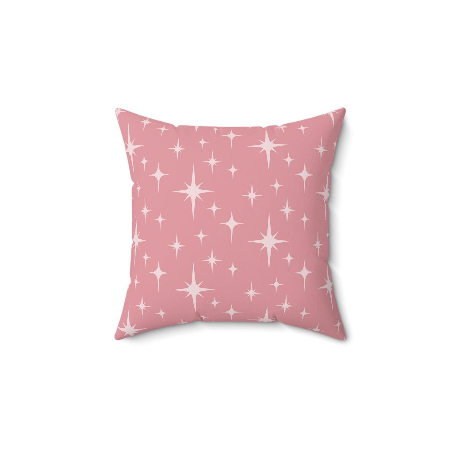 Retro 50s Atomic Starburst Pink Mid Century Modern Pillow | lovevisionkarma.com