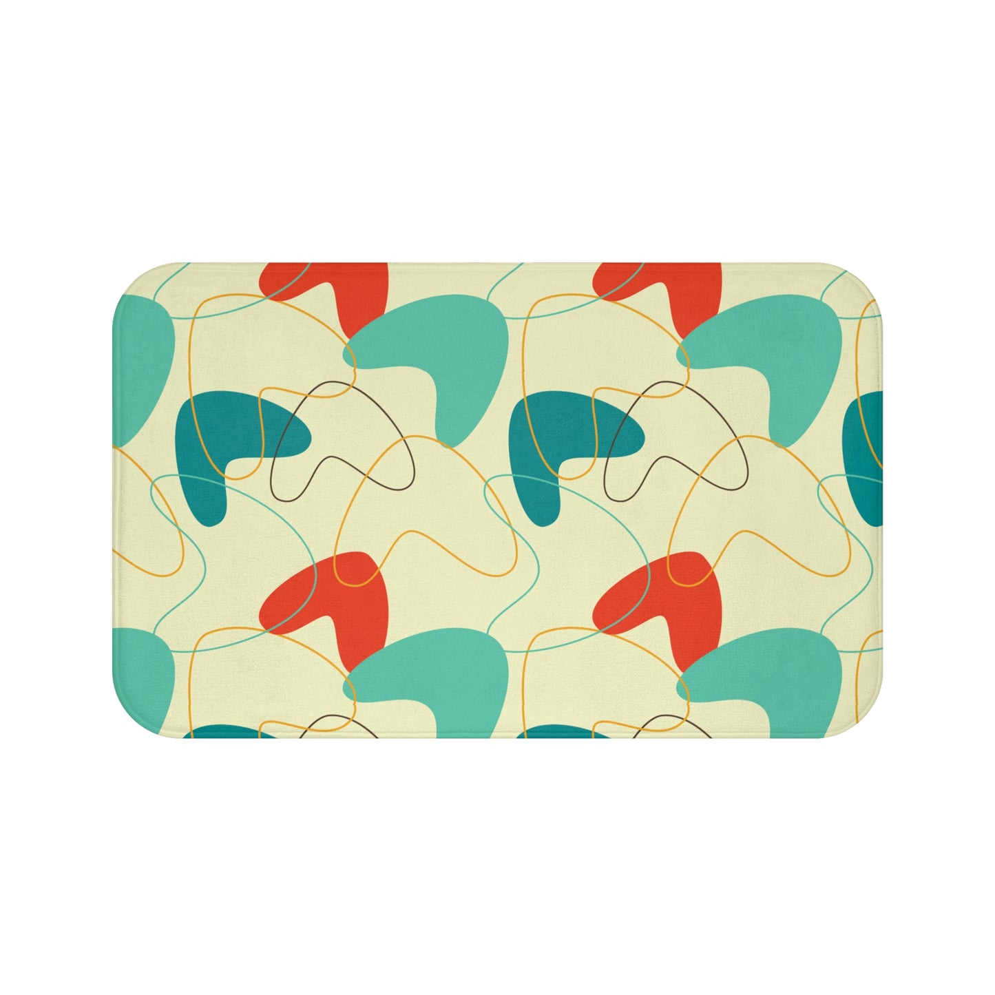 Retro 1950's Atomic Boomerang Mid Century Multicolor Bath Mat