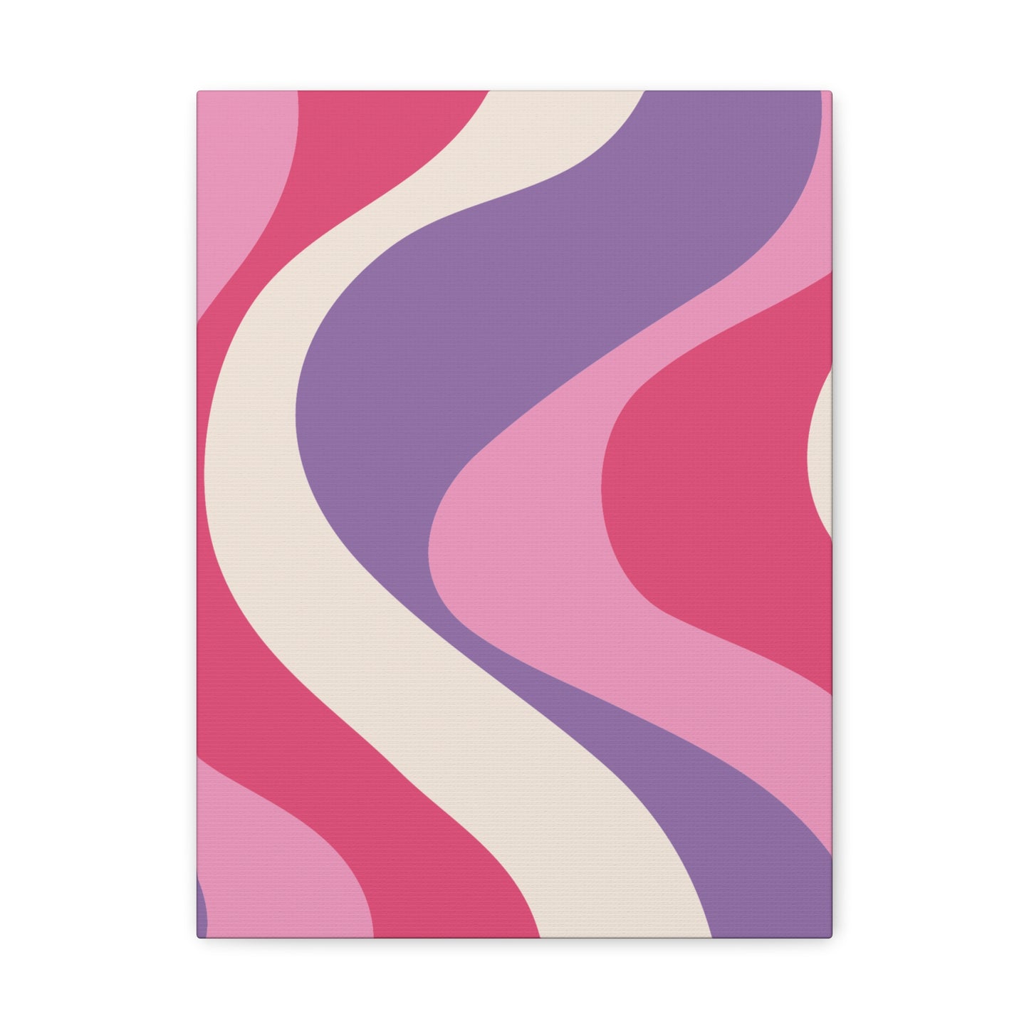 Retro 60's Groovy Hippie Swirl MCM Pink and Purple Canvas Gallery Wrap