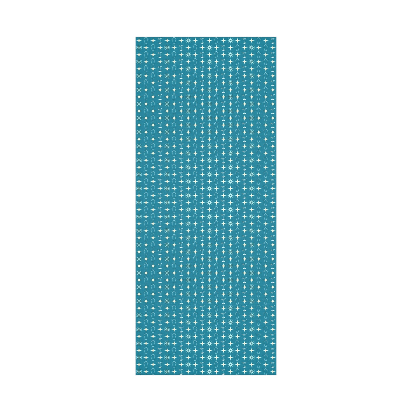 Retro 50's Atomic Starburst & Martinis Mid Century Mod Blue Eco-Friendly Gift Wrap