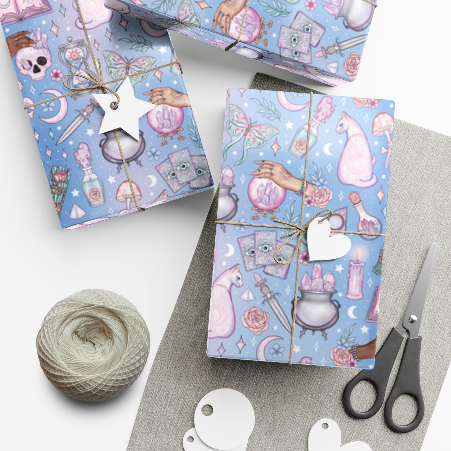 Kawaii Pastel Goth, Witchy Whimsigoth Blue Eco-Friendly Gift Wrap