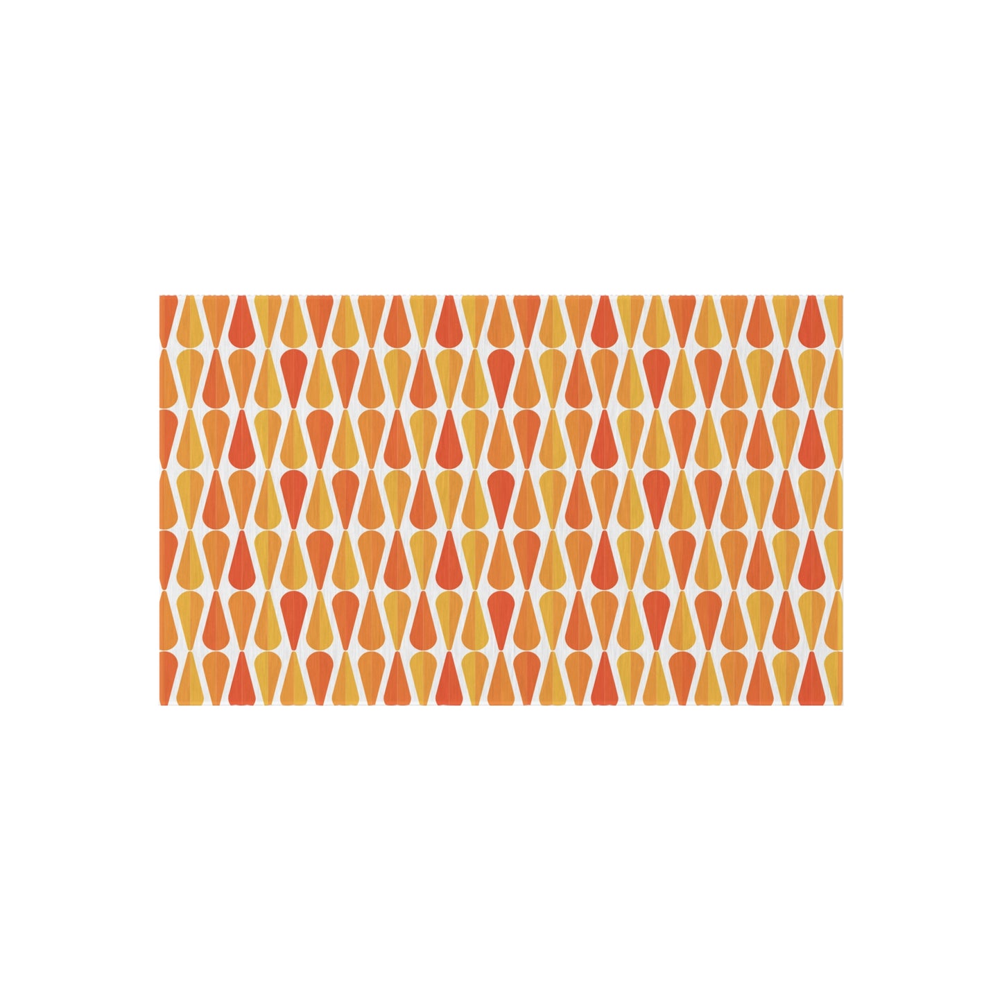 Retro 60s 70s Mid Century Modern Geometric Orange and Yellow Anti-Slip Indoor/Outdoor Accent Rug