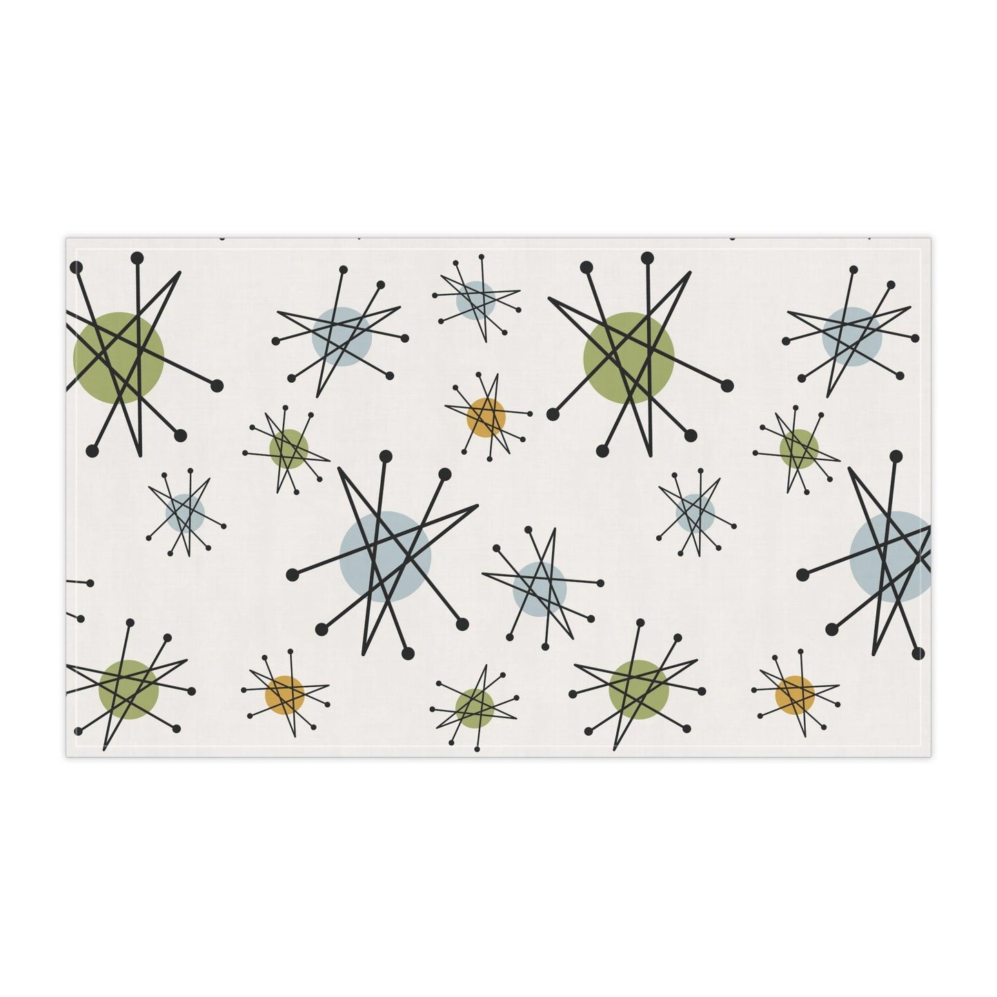 Retro 50s Starburst Mid Century Mod Franciscan Inspired Multicolor Kitchen Tea Towel | lovevisionkarma.com