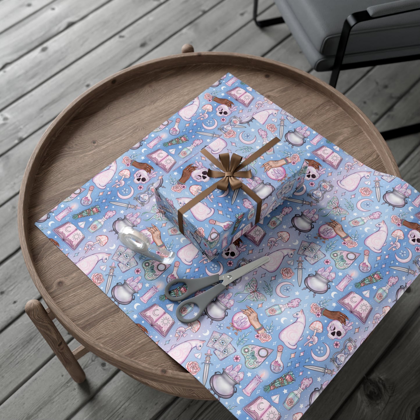 Kawaii Pastel Goth, Witchy Whimsigoth Blue Eco-Friendly Gift Wrap