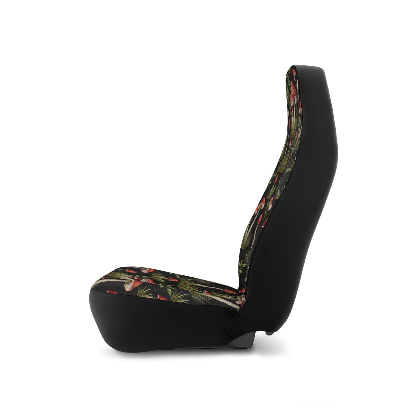 Amanita Muscaria Mushroom, Dark Cottagecore Watercolor Black, Red & Green Car Seat Covers | lovevisionkarma.com