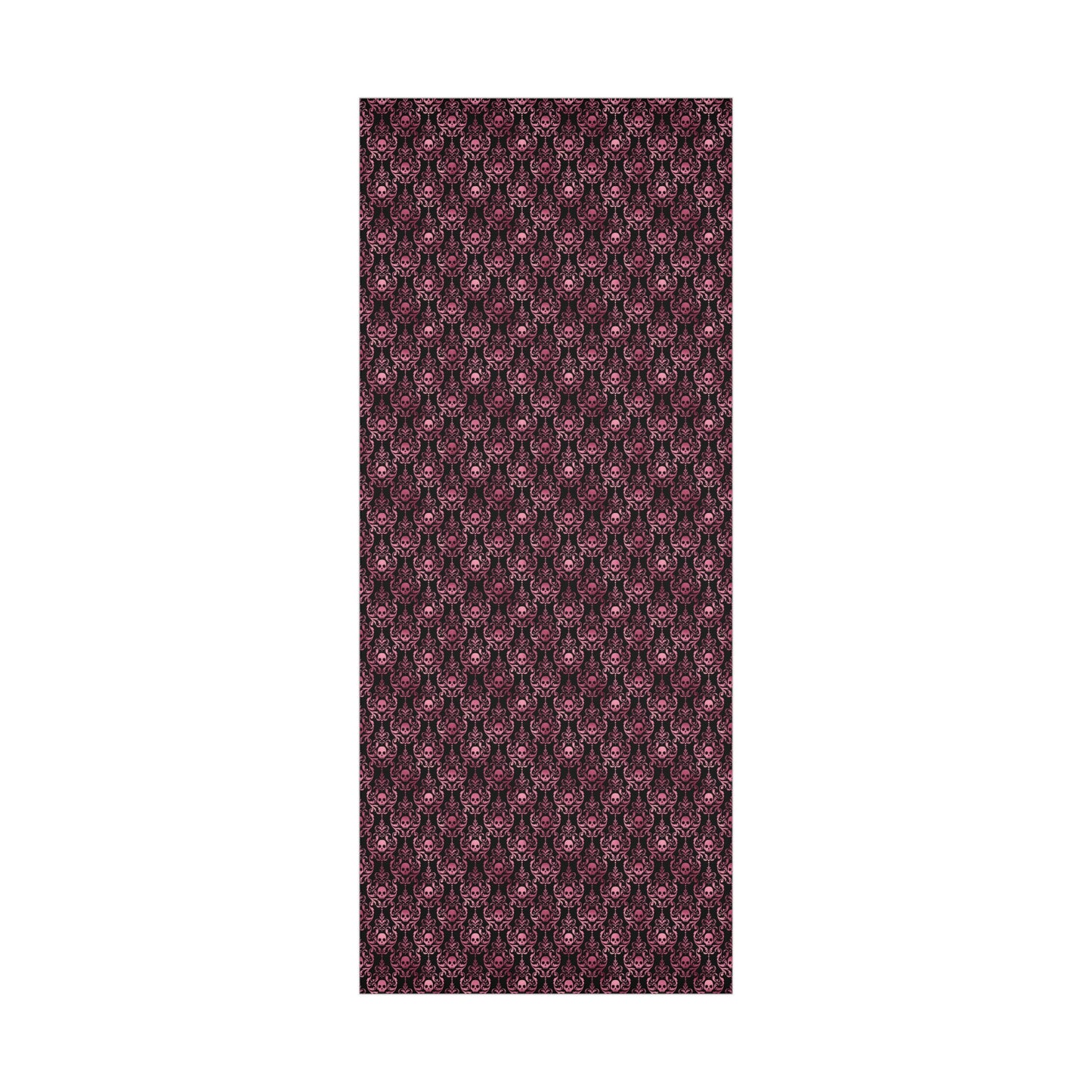 Pink Damask Skulls, Victorian Goth, Dark Academia, Goth Christmas & Creepmas Glam Black Eco-Friendly Gift Wrap Paper