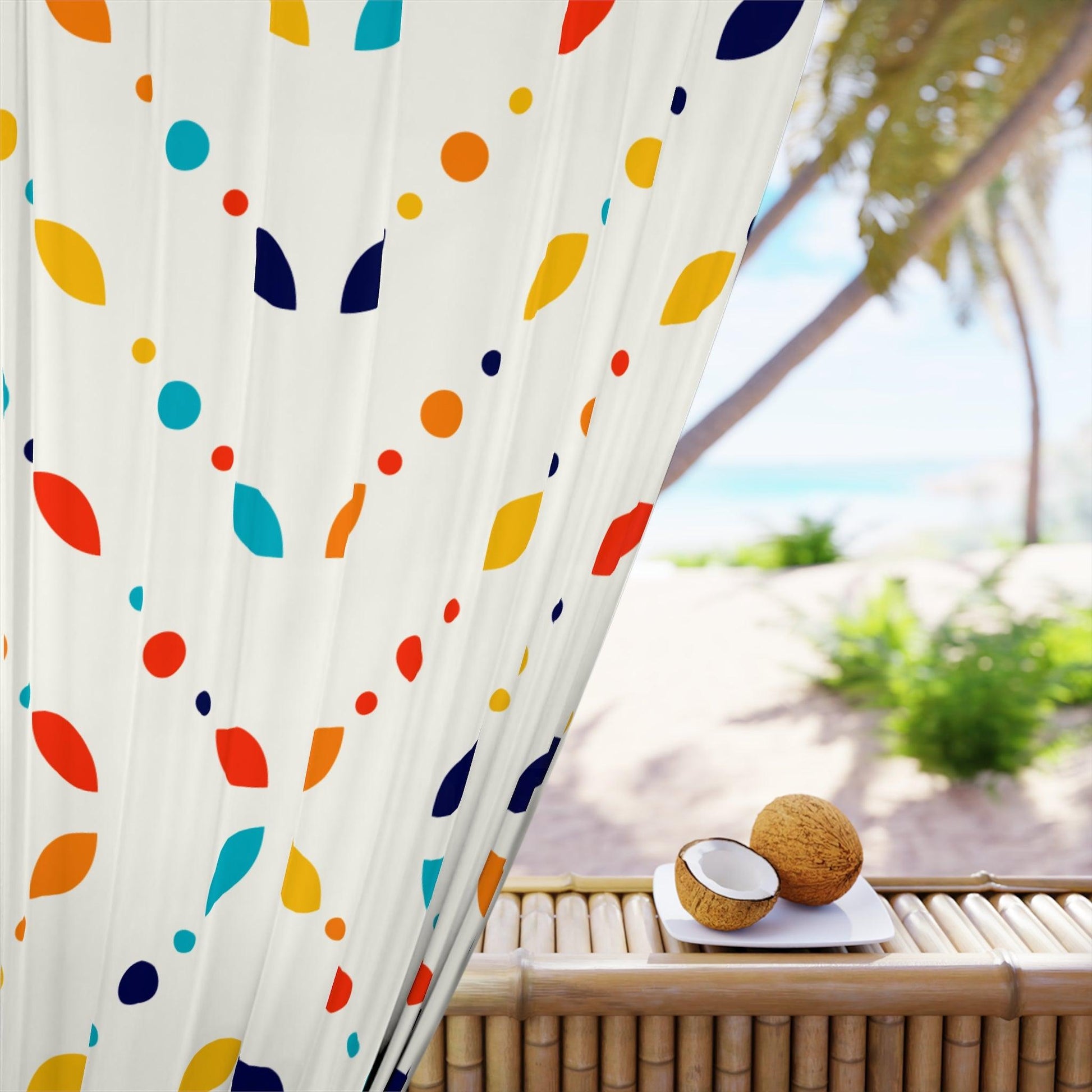 Retro Mid Century Modern Minimalist Multicolor Blackout Window Curtain | lovevisionkarma.com