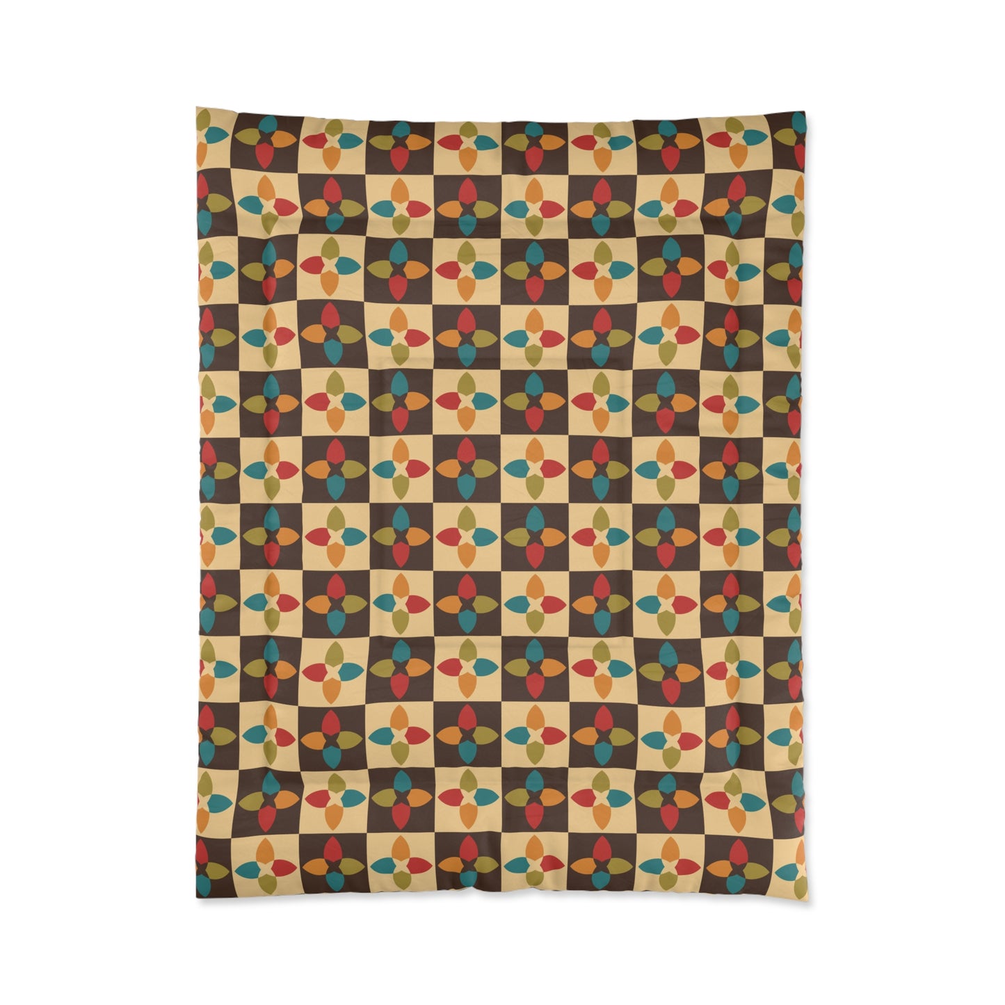 Retro 60s 70s Mid Century Modern Multicolor Comforter