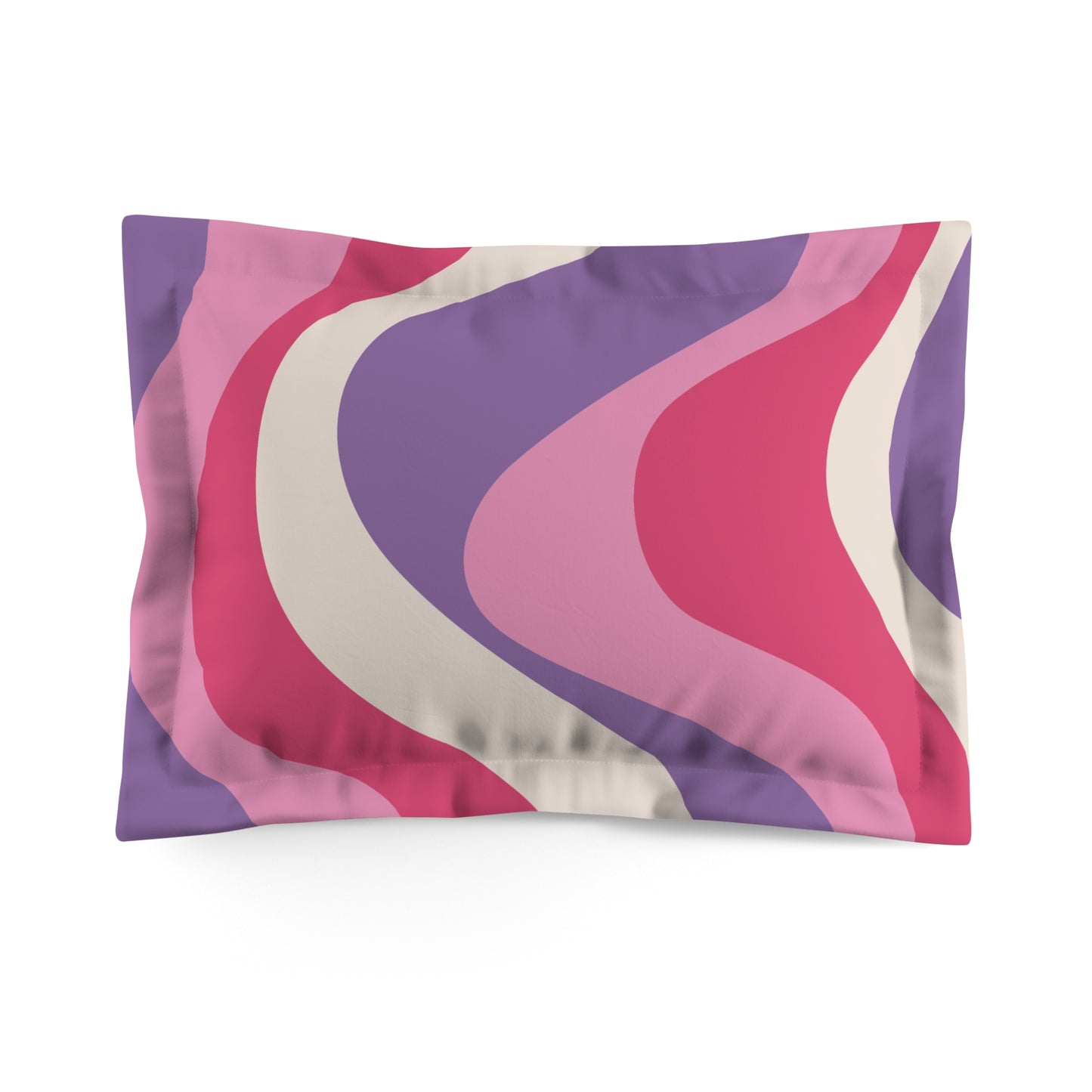 Retro 60s Groovy Hippie Swirl MCM Pink & Purple Pillow Sham