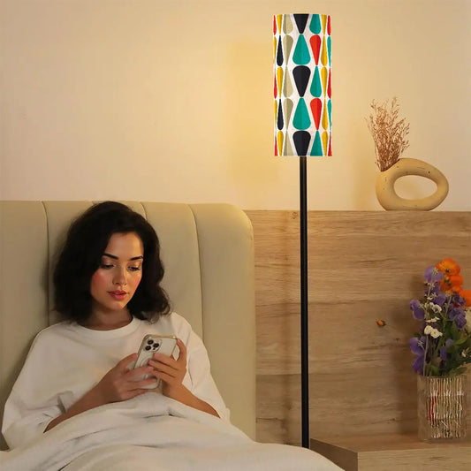 Retro 50s Mid Century Mod Bold Geometric Multicolor Floor Lamp