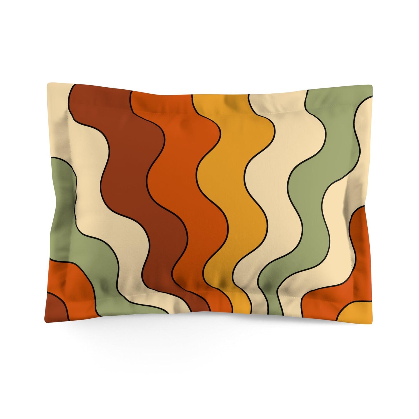 Groovy 60s 70s Mod Retro Rainbow, Orange, Yellow, Green MCM Pillow Sham | lovevisionkarma.com
