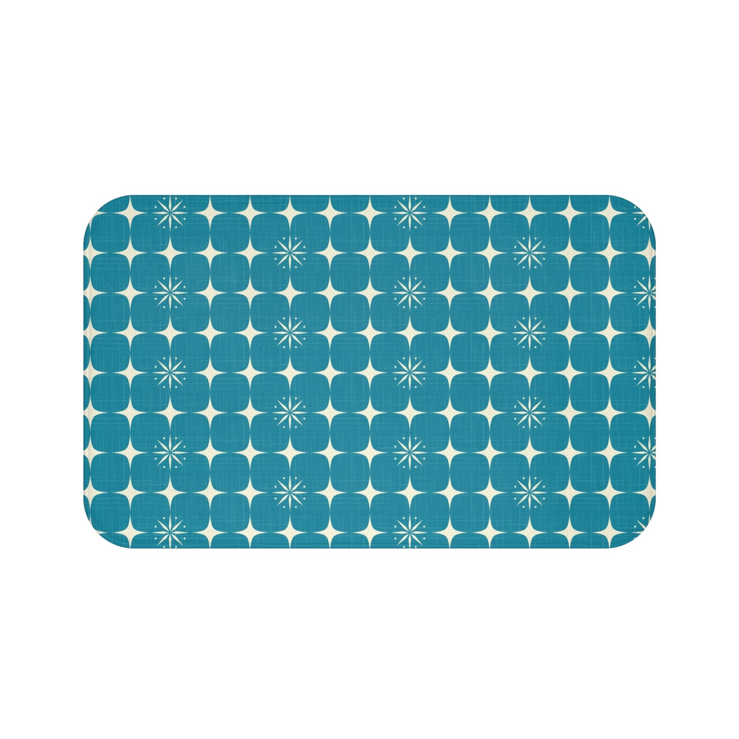 Retro 50's Atomic Starburst Mid Century Blue Bath Mat