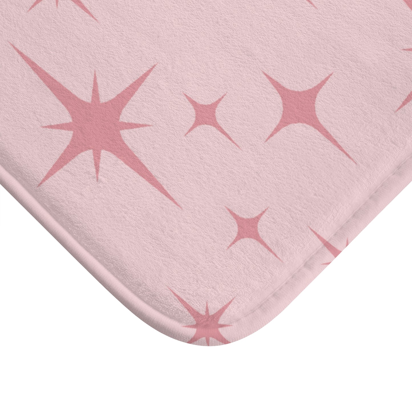 Retro 50s Pink Atomic Starburst Mid Century Modern Bath Mat