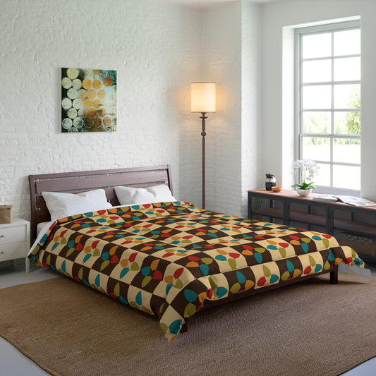 Retro 60s 70s Mid Century Modern Multicolor Comforter