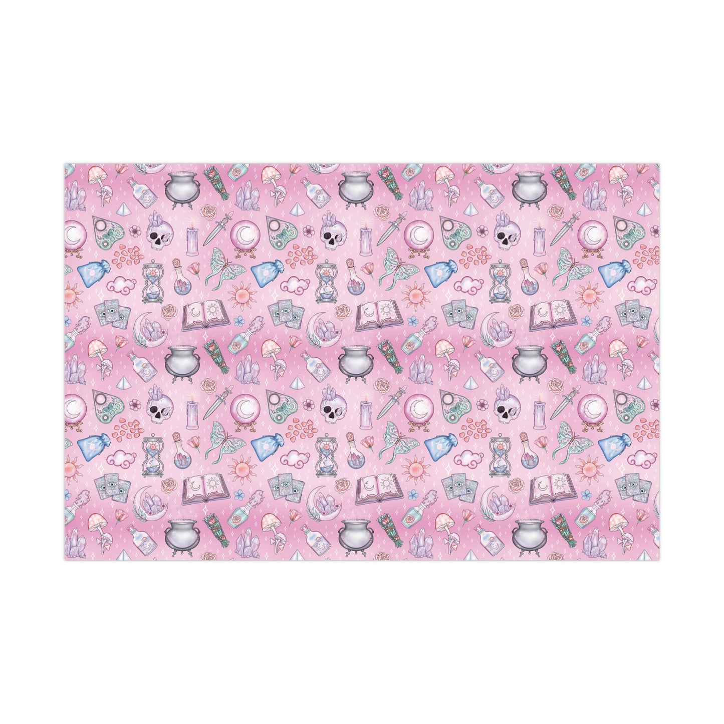 Witchy Pastel Goth Christmas, Kawaii Whimsigoth Pink Eco-Friendly Gift Wrap Paper