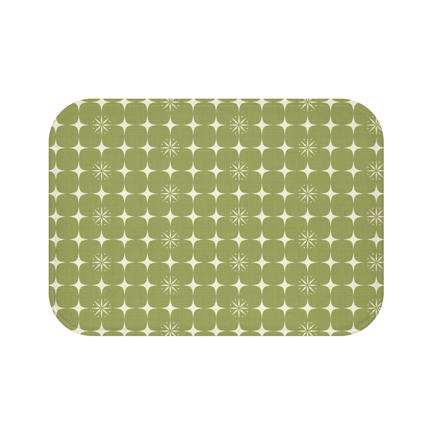 Retro Atomic Burst Mid Century Mod 1950s Green Bath Mat
