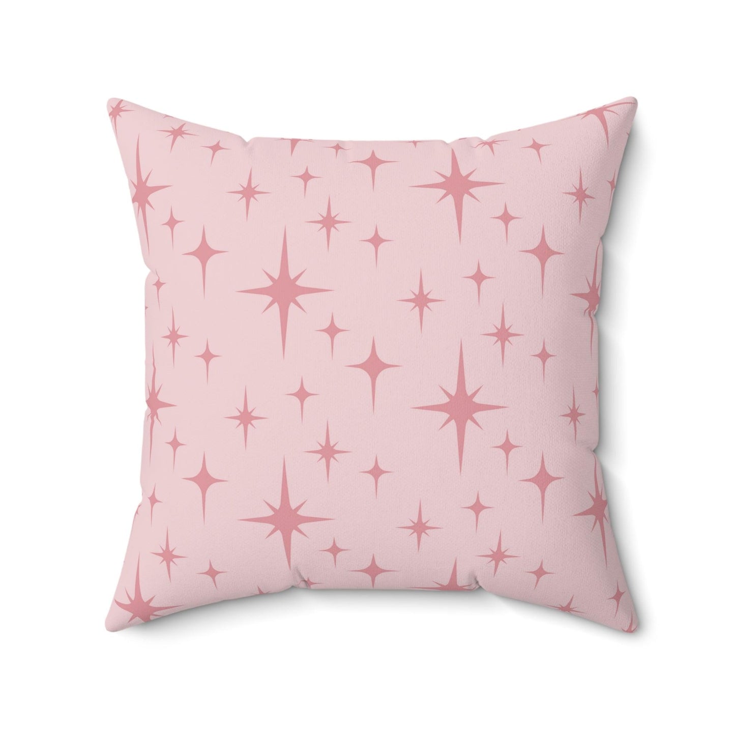 Retro 50s Pink Atomic Starburst Mid Century Modern Throw Pillow | lovevisionkarma.com