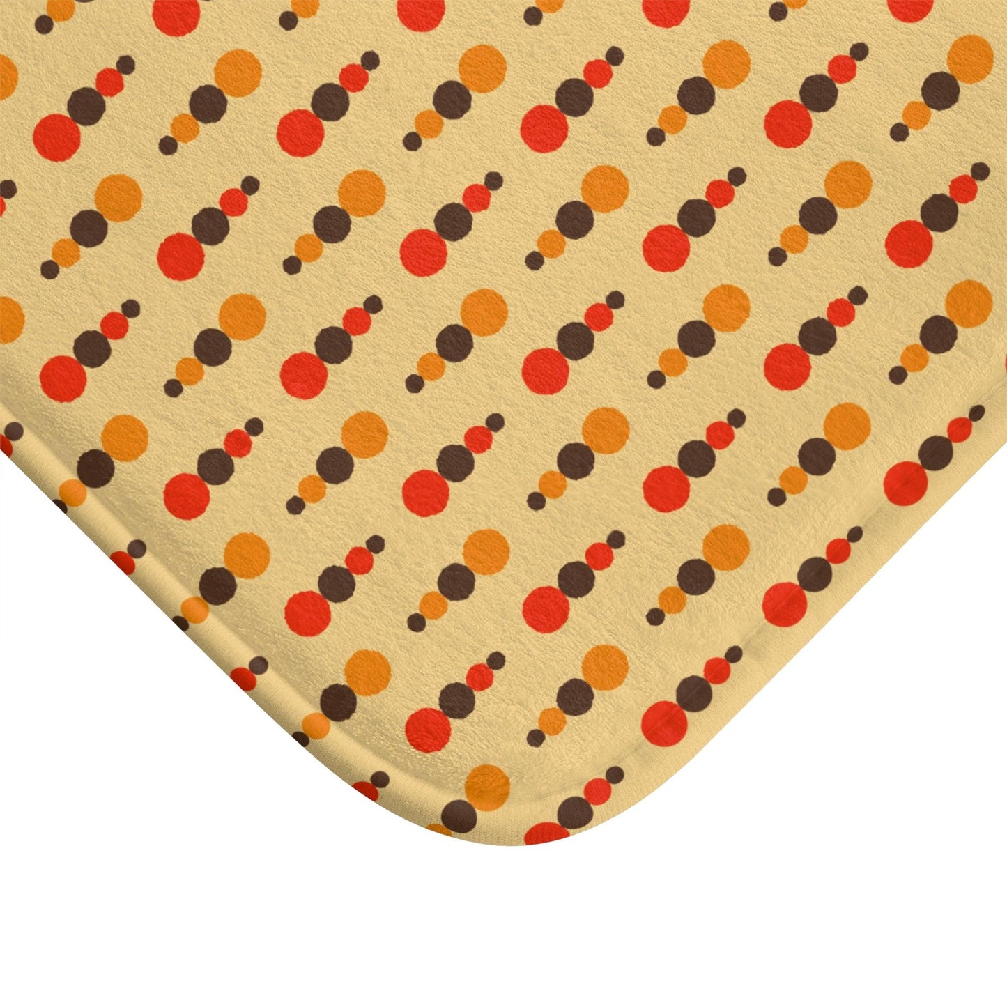 Retro 70s Funky Mid Century Modern Beige, Brown & Orange Bath Mat | lovevisionkarma.com