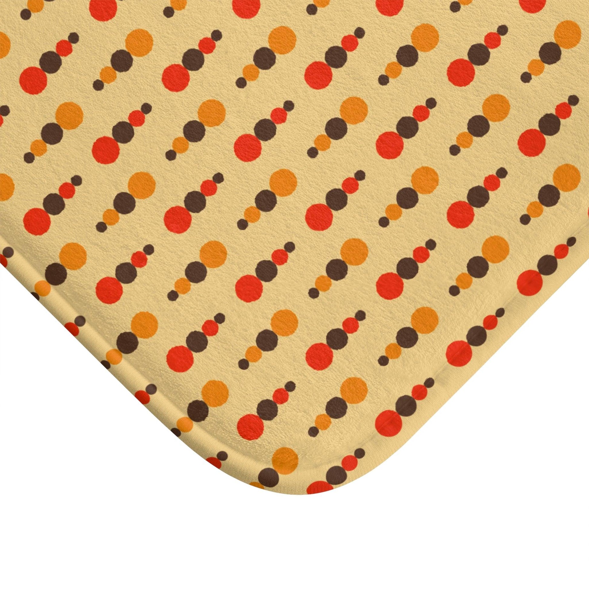 Retro 70s Funky Mid Century Modern Beige, Brown & Orange Bath Mat | lovevisionkarma.com