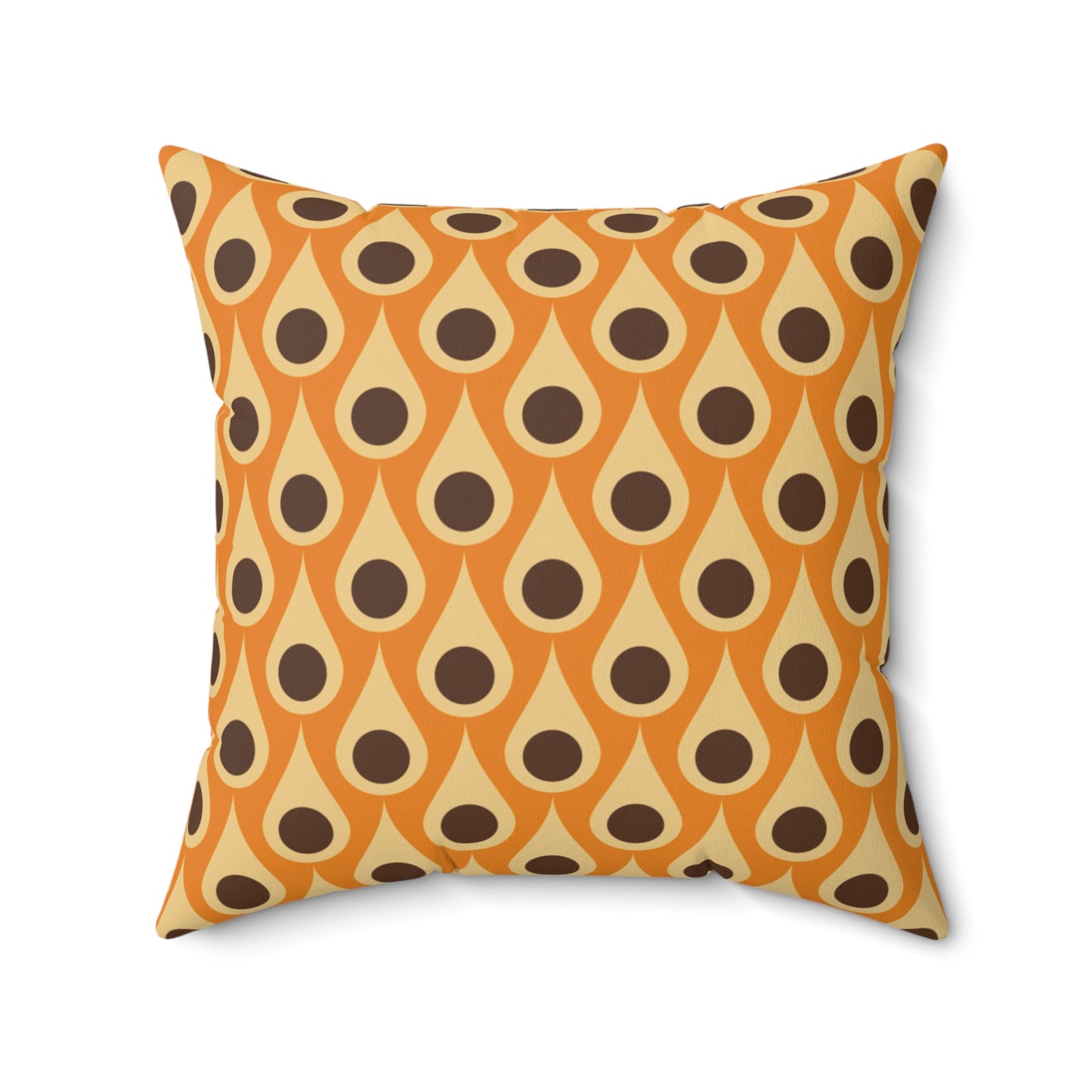 Retro 60s 70s Mid Century Mod Funky Mustard, Orange and Brown Throw Pillow