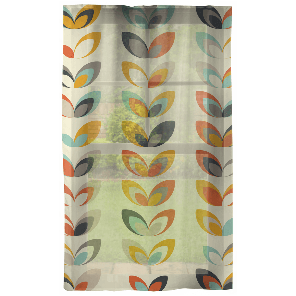 Retro Danish Flowers Scandi Mid Century Multicolor Curtains | lovevisionkarma.com