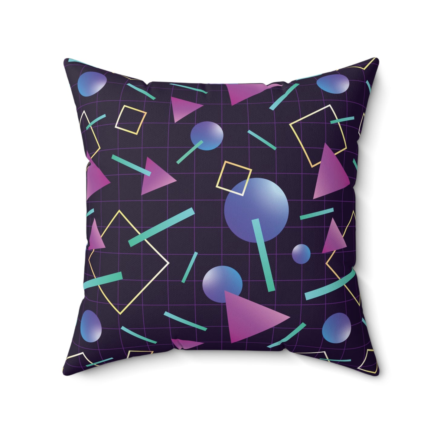 Retro 80s and 90's Vaporwave Aesthetic Purple & Indigo Pillow