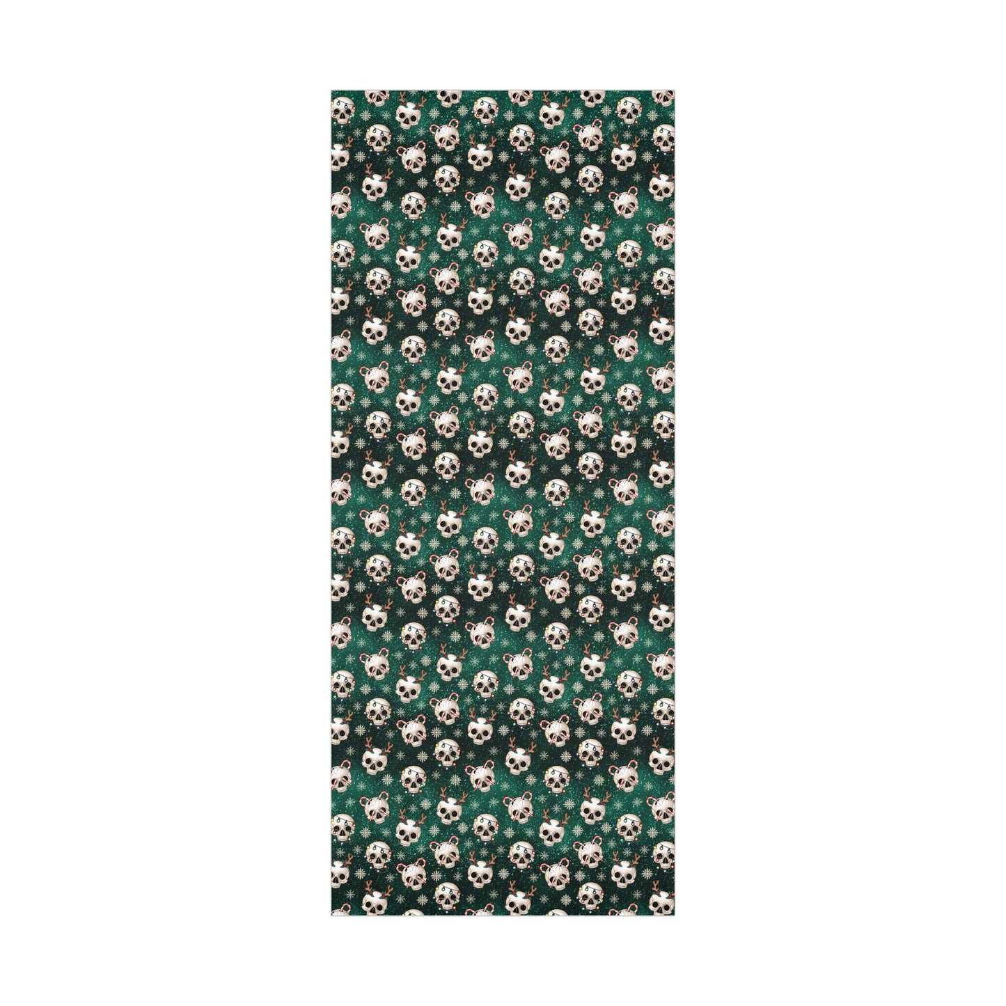 Goth Christmas Skulls Festive Green Creepmas Eco-Friendly Gift Wrap | lovevisionkarma.com