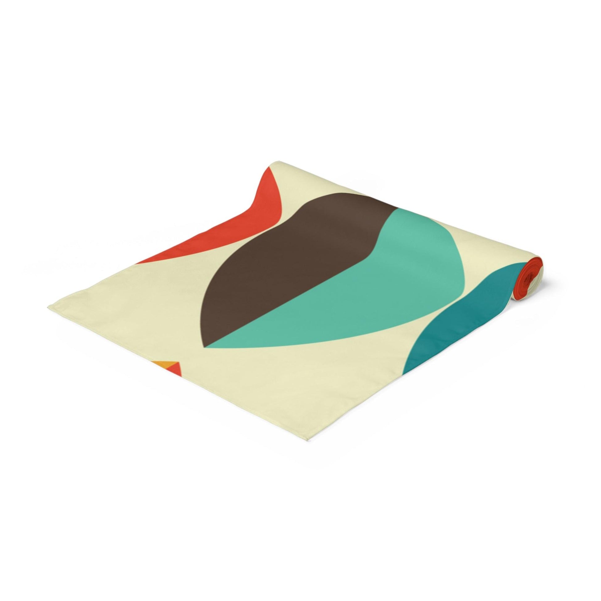 Mid Century Table Runner Multicolor Abstract Retro Table Linens | lovevisionkarma.com