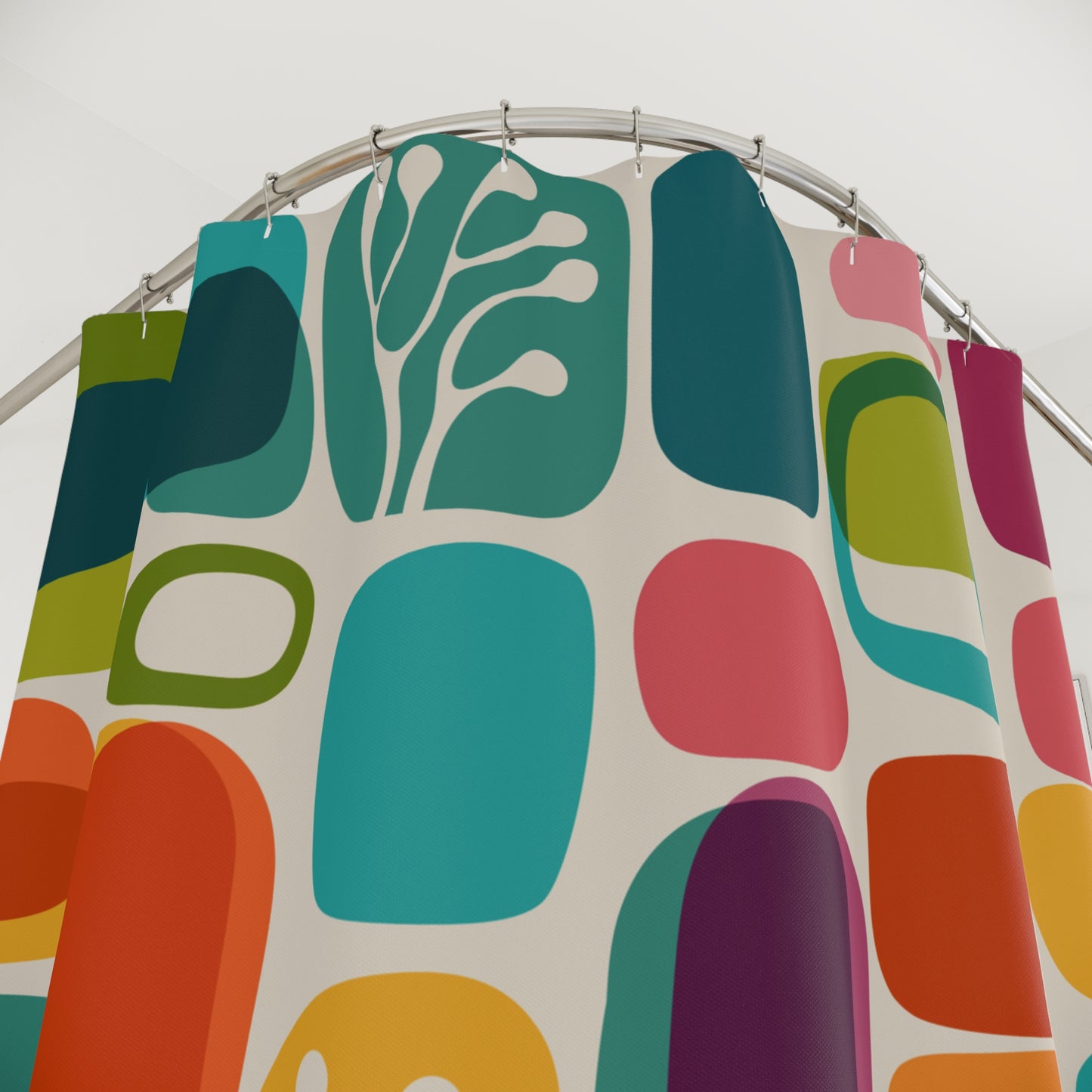 1960s, 70s Mid Century Modern Vibrant Abstract Shower Curtain