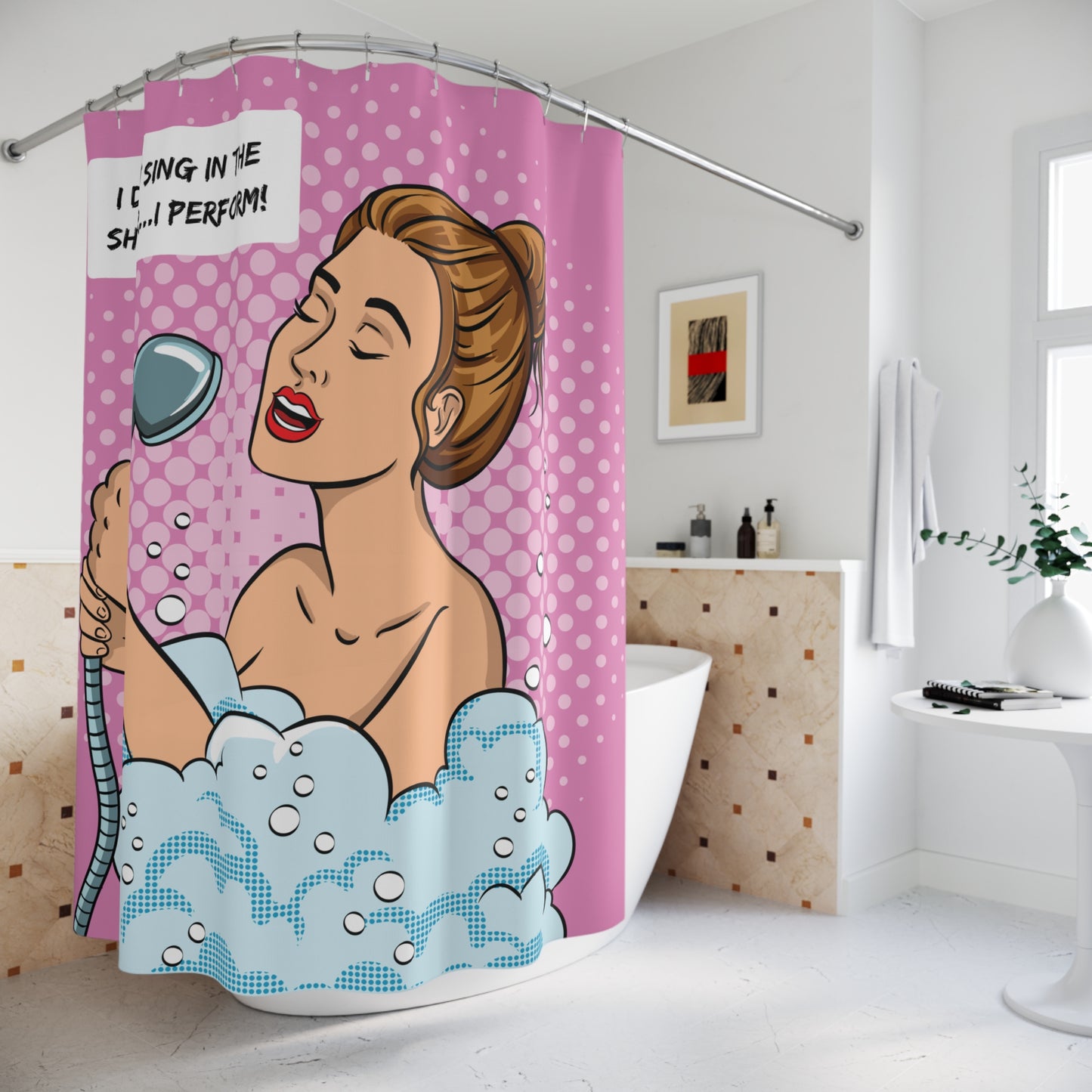 "Superstar" Comic Pop Art Funny Shower Curtain