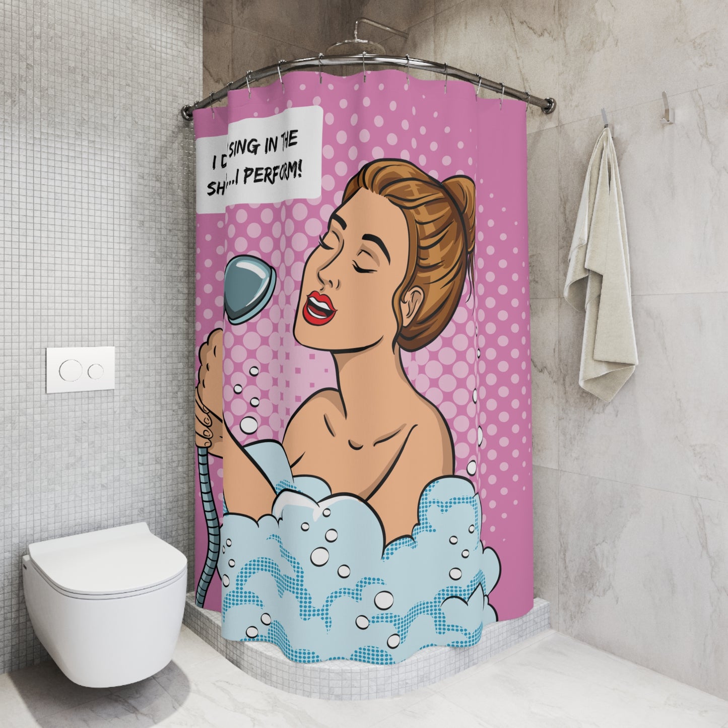"Superstar" Comic Pop Art Funny Shower Curtain