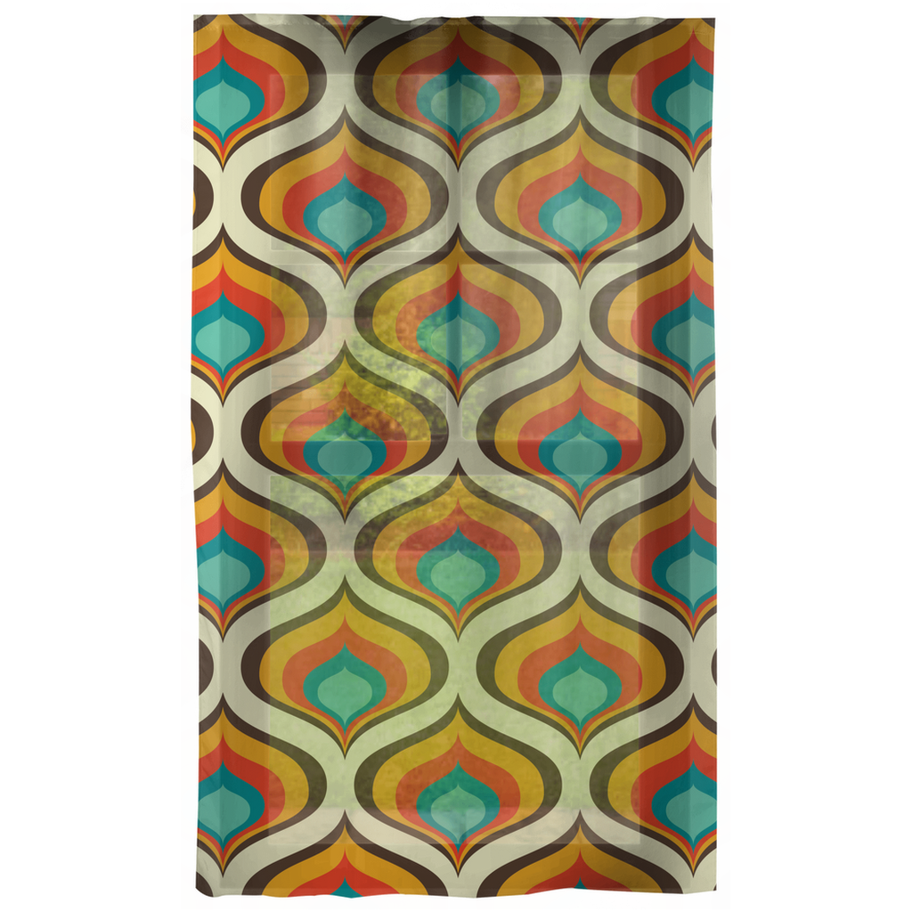 Retro Mid Century Ogee Onion Multicolor Curtain Panels | lovevisionkarma.com