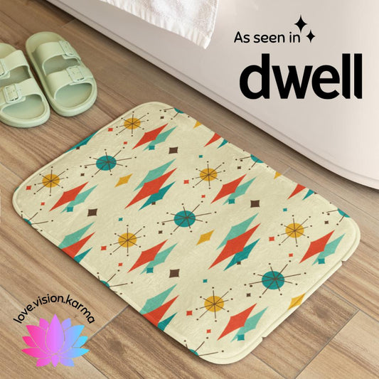 Vintage 1950's Atomic Diamond Retro Mid Century Modern Bath Mat