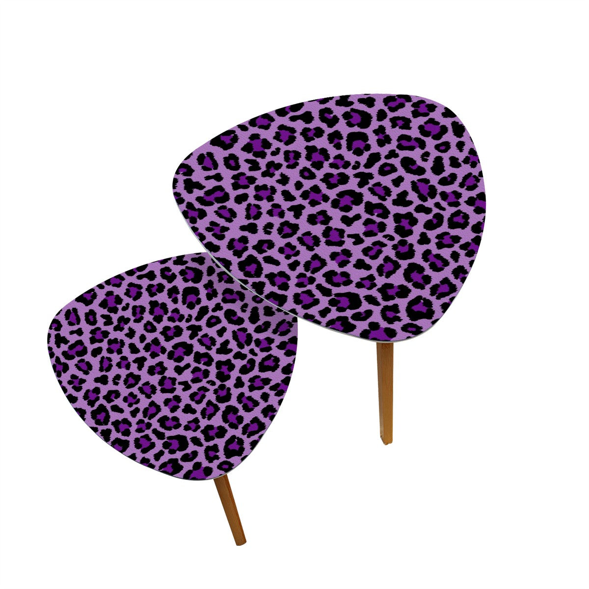 Purple Leopard Spots Cheetah Animal Print MCM Nesting Accent Tables