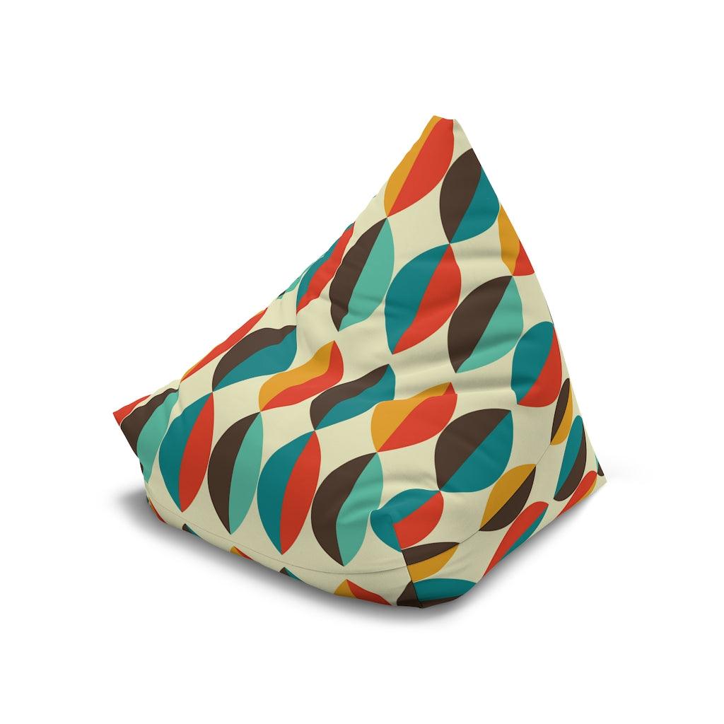 Mid Century Retro Ovals Multicolor Bean Bag Chair COVER | lovevisionkarma.com
