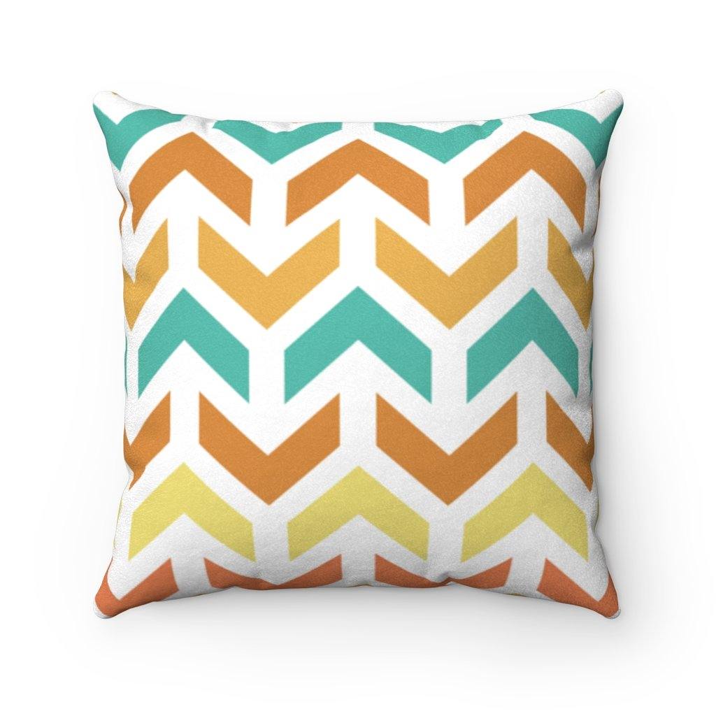 Retro Mid Century Mod Colorful Arrowheads Pillow | lovevisionkarma.com