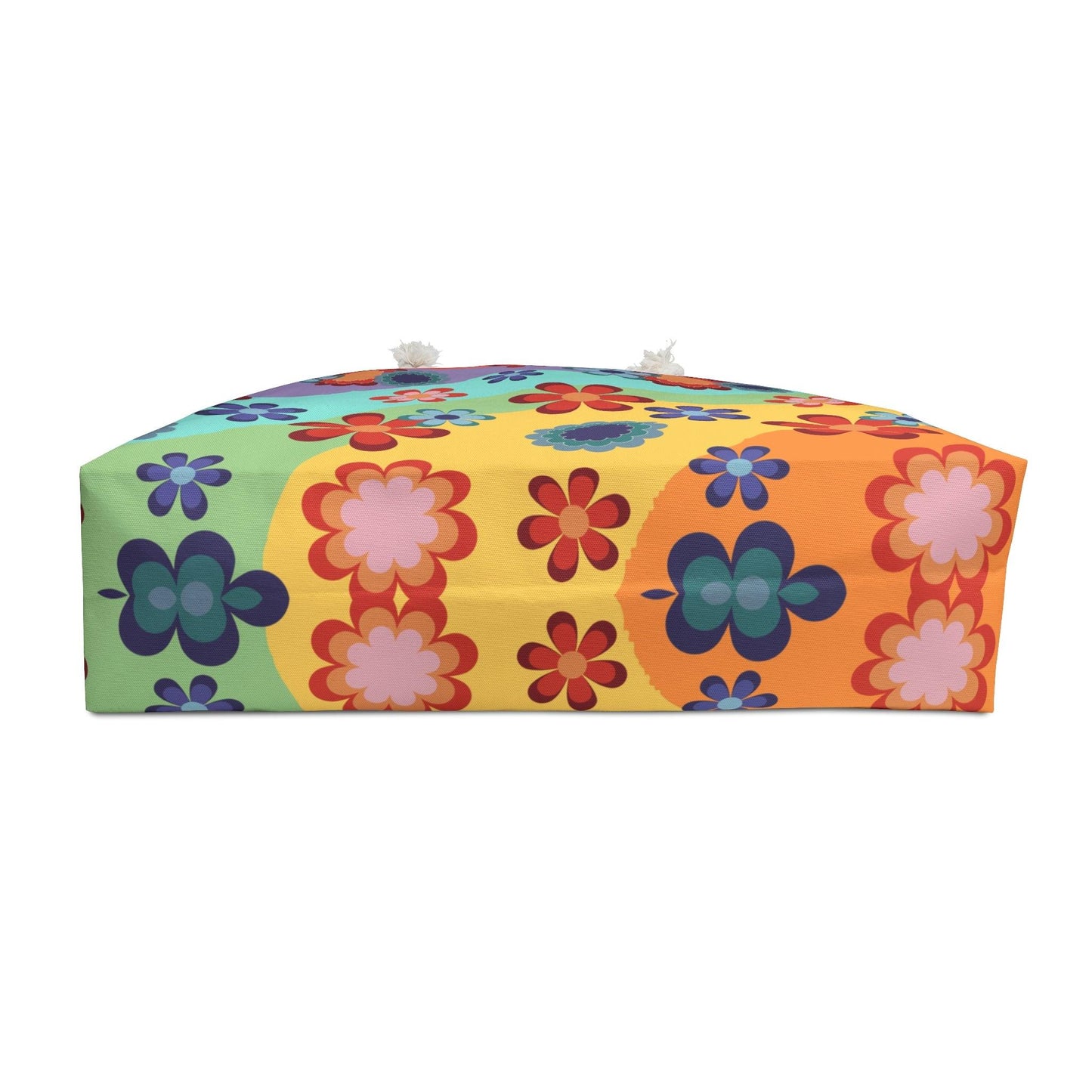 Groovy Flowers Colorful Rainbow Hippie Weekender Bag | lovevisionkarma.com