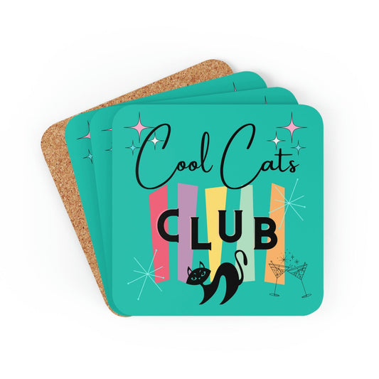 Cool Cats Retro Atomic Mid Century Coaster Set | lovevisionkarma.com