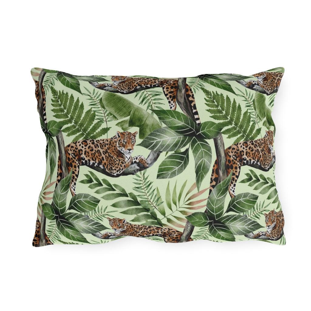 Jungle Cat, Leopard, Jaguar MCM Outdoor Pillow | lovevisionkarma.com