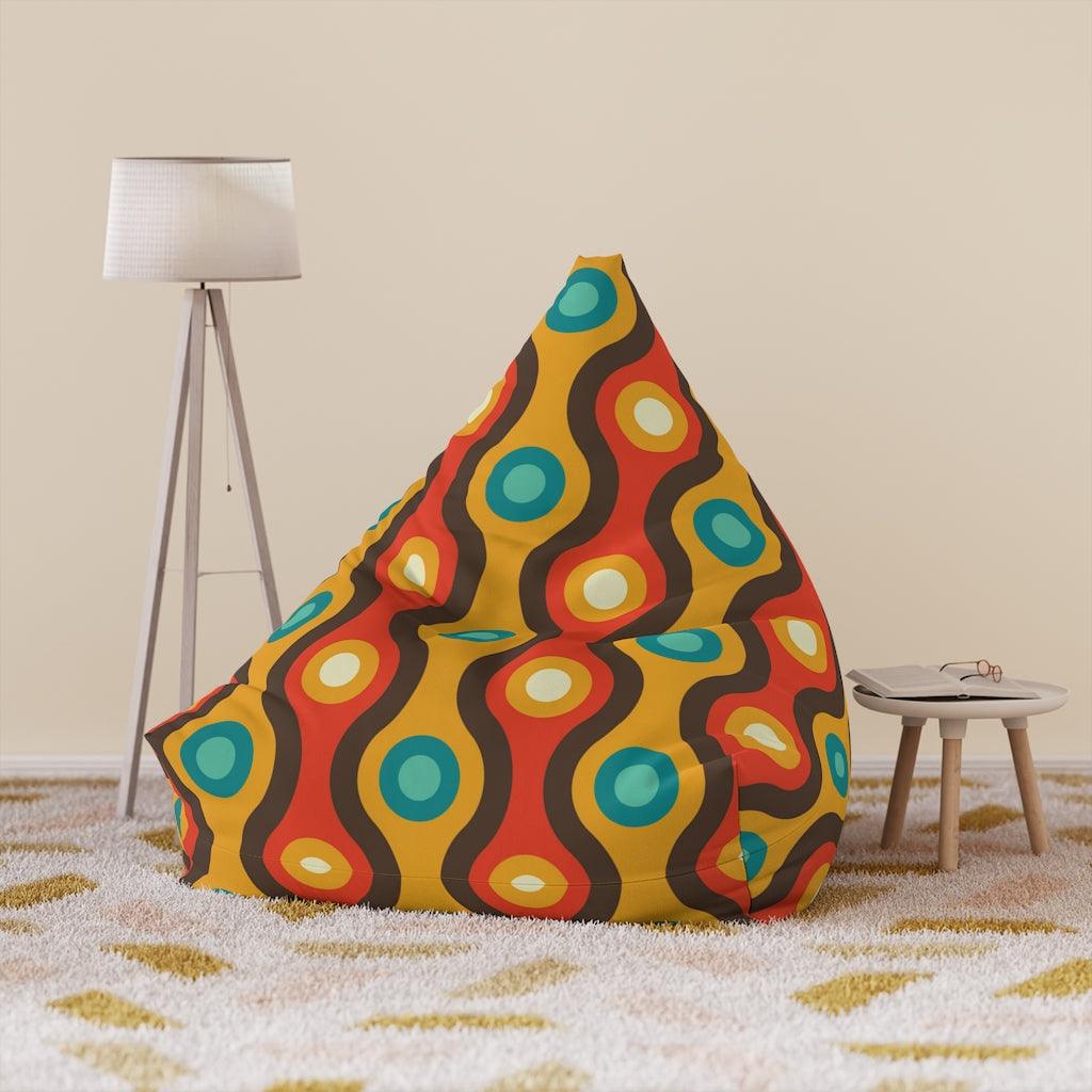 Mid Century Mod Groovy Multicolor Bean Bag Chair COVER |  lovevisionkarma.com –