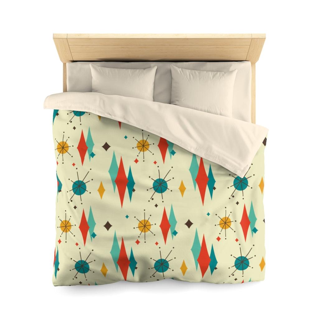 Retro 1950's Atomic Diamond Mid Century Modern Duvet Cover | lovevisionkarma.com