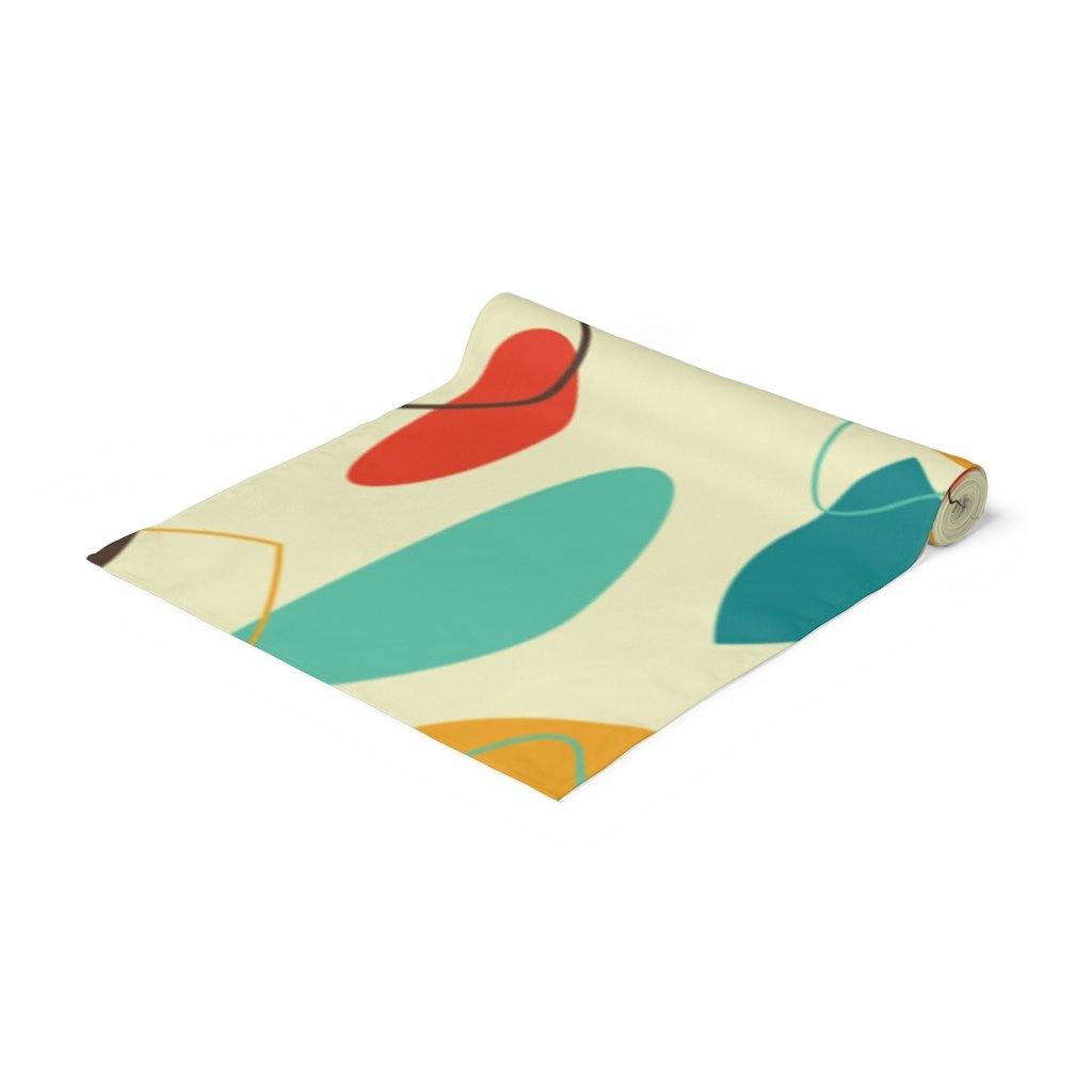 Mid Century Mod Table Runner Abstract Multicolor Retro Table Linens | lovevisionkarma.com